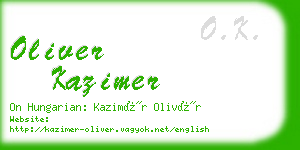 oliver kazimer business card